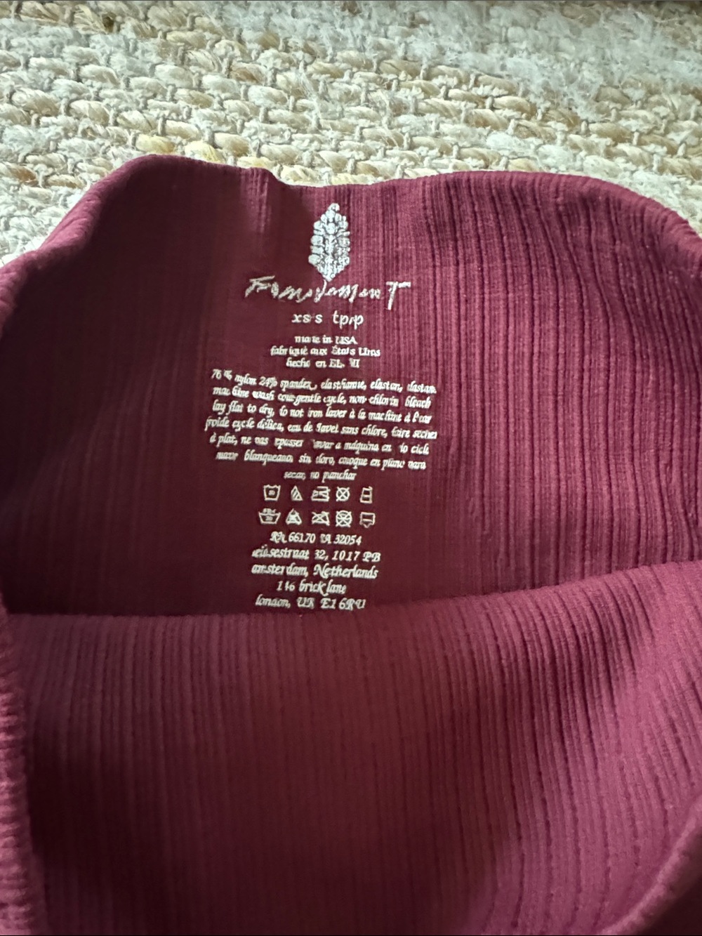 FP Movement by Free People Burgundy Ribbed High-Waist Leggings & Sports Bra Set - Picture 2 of 6